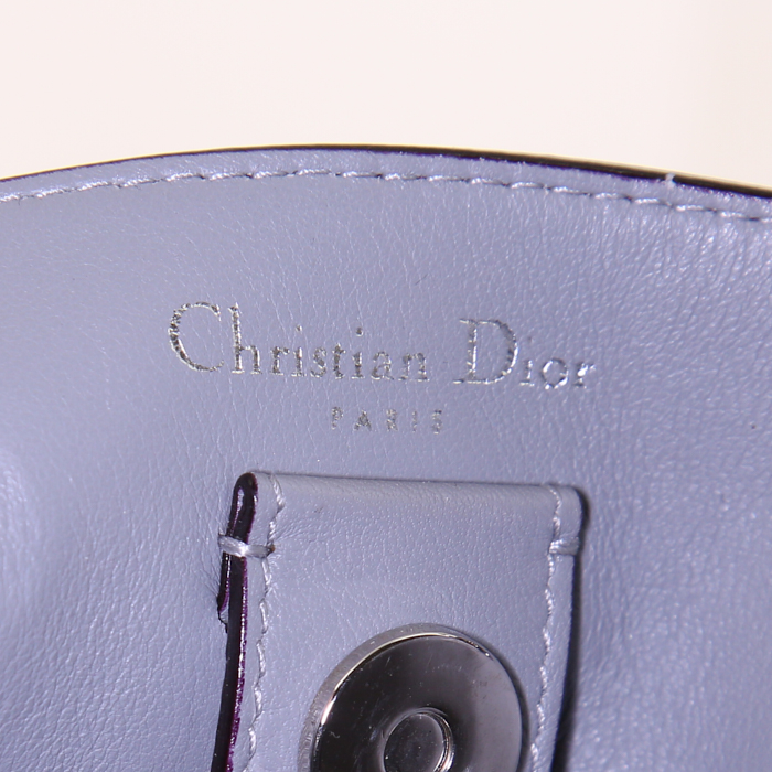 Dior Diorissimo medium model handbag in pink and beige bicolor leather - Detail D4