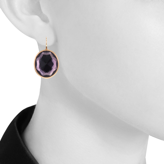 Pomellato Narciso earrings in pink gold and amethyst
