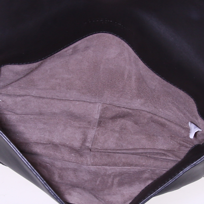 Borsa Bottega Veneta in pelle nera e pelle intrecciata nera - Detail D2