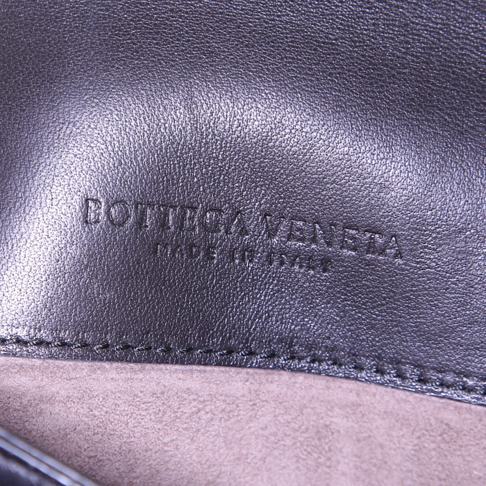 Borsa Bottega Veneta in pelle nera e pelle intrecciata nera - Detail D3