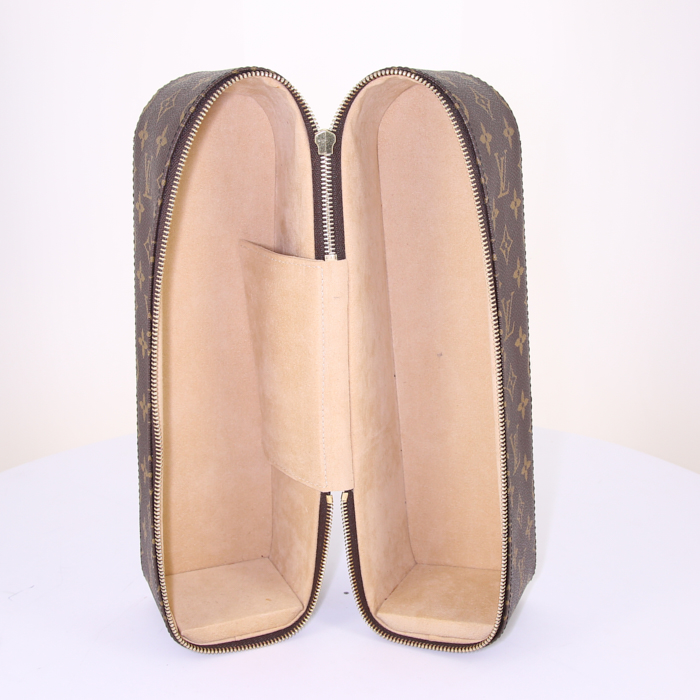 Bolsito de mano Louis Vuitton Louis Vuitton Editions Limitées en lona Monogram y cuero natural - Detail D2