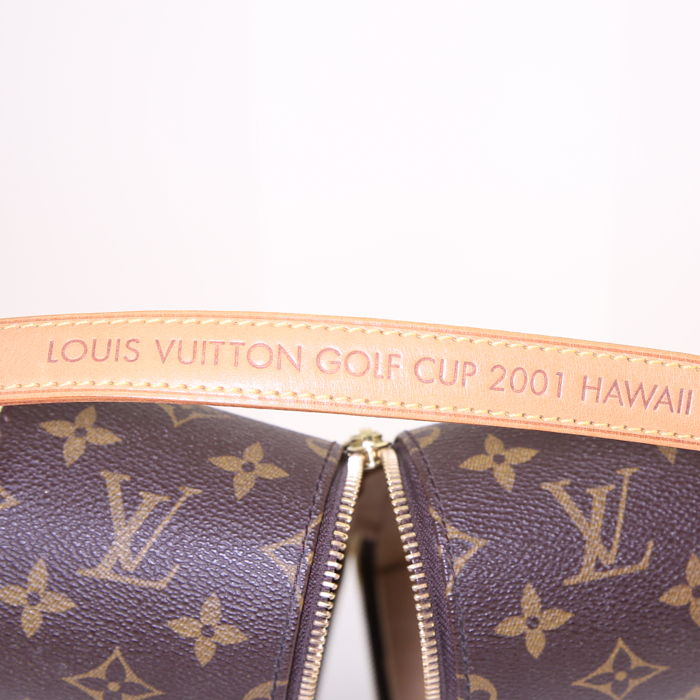 Louis Vuitton Louis Vuitton Editions Limitées pouch in monogram canvas and natural leather - Detail D4
