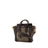 Celine Luggage Nano shoulder bag in khaki python and black leather - 00pp thumbnail