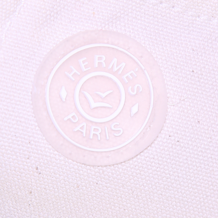 Shopping bag Hermes Cannes in tela viola - Detail D3