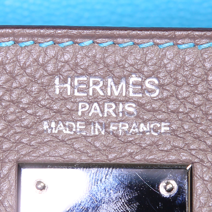 Bolso de mano Hermes Kelly 35 cm en cuero togo marrón etoupe - Detail D4