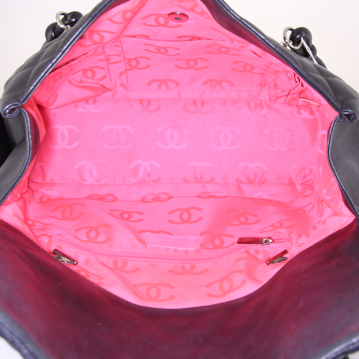 Shopping bag Chanel Cambon modello grande in pelle trapuntata nera - Detail D2