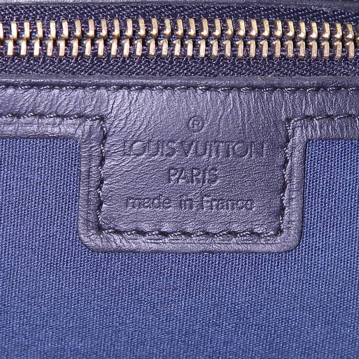 Bolso de mano Louis Vuitton Joséphine en lona Monogram Idylle azul y cuero azul - Detail D3