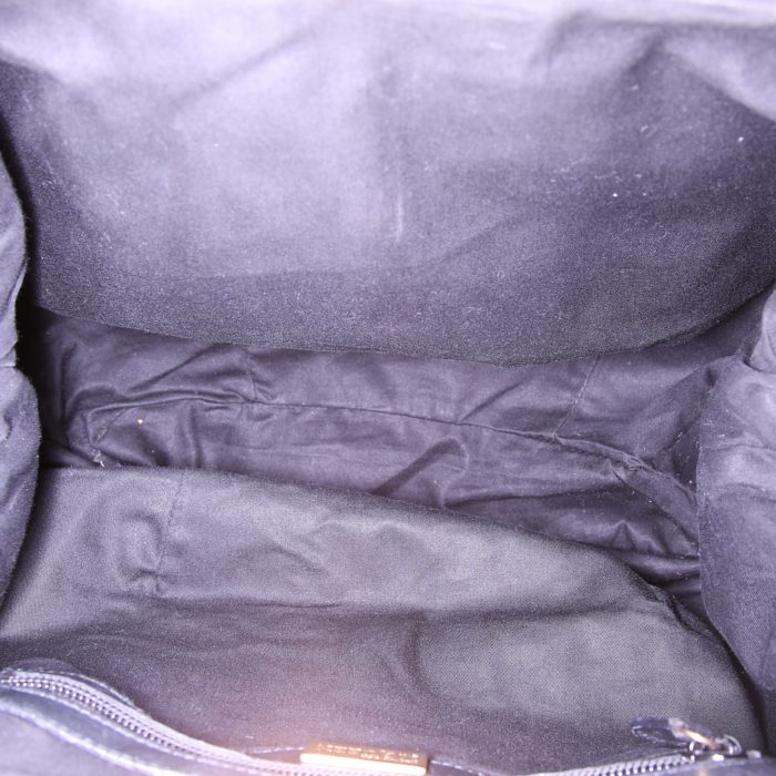 Borsa da spalla o a mano Alexander McQueen in pelle verniciata marrone e nera e pelle verniciata nera - Detail D2