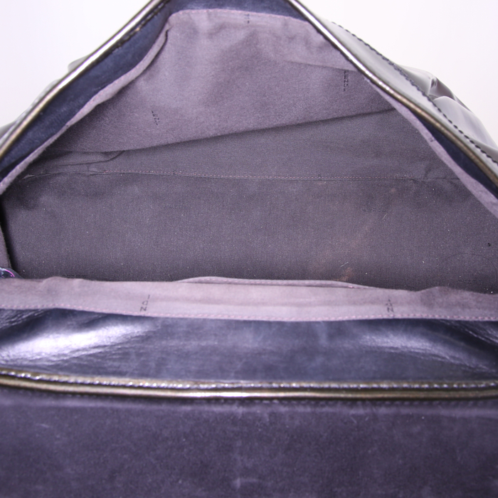 Borsa da spalla o a mano Fendi B.Bag in pelle verniciata marrone - Detail D2