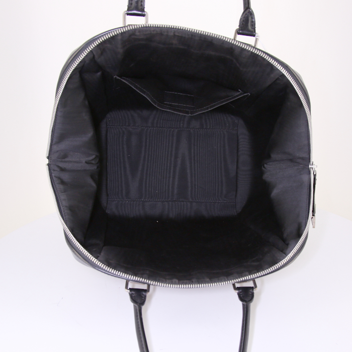 Bolso de mano Louis Vuitton North South modelo grande en lona negra y beige y cuero negro - Detail D2