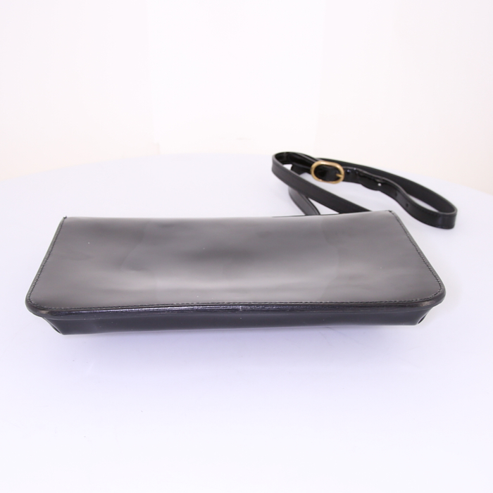 Bolso bandolera Gucci Mors en charol negro - Detail D4