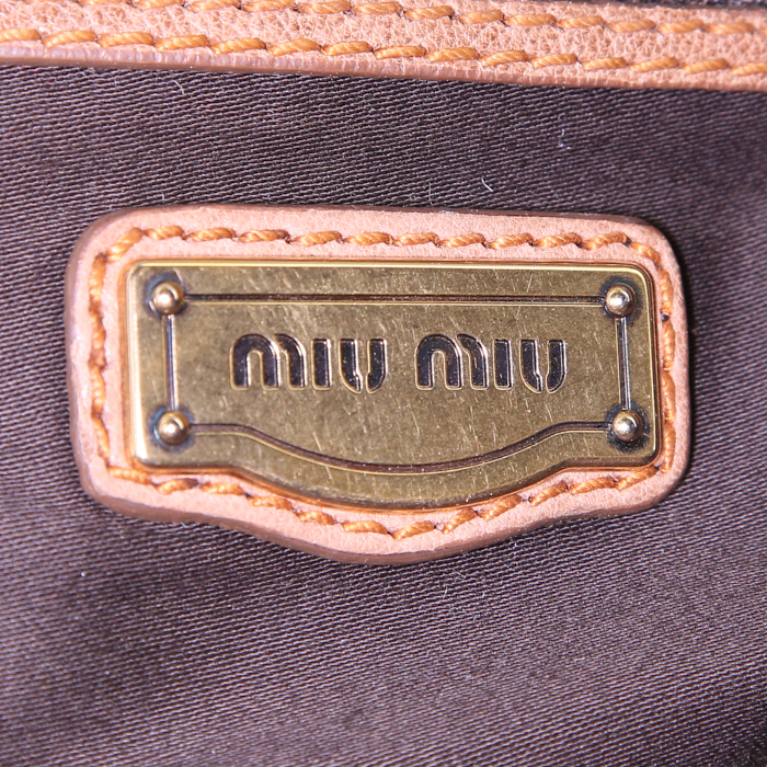 Borsa Miu Miu in camoscio marrone - Detail D4