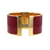 Bracelet ouvrant Hermes Clic Clac grand modèle en plaqué or et émail rouge - 00pp thumbnail