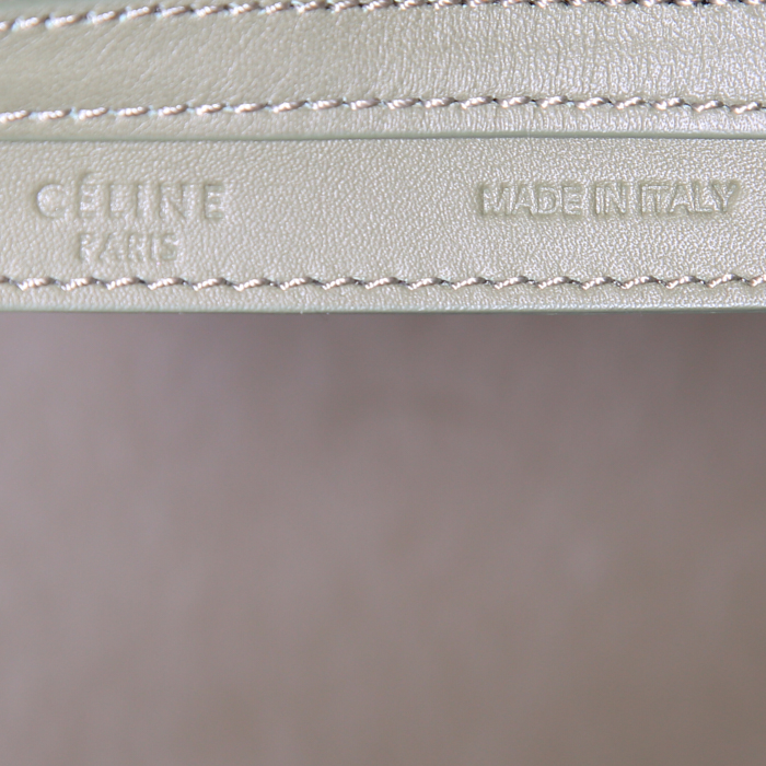 Celine Luggage handbag in yellow and green leather - Detail D3