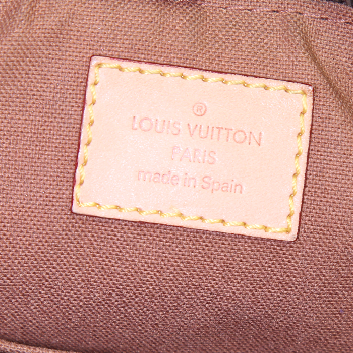 Borsa Louis Vuitton Tulum in tela monogram marrone e pelle naturale - Detail D3