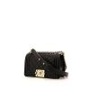 Chanel Mini Boy small model shoulder bag in black quilted grained leather - 00pp thumbnail