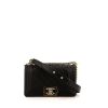 Chanel Mini Boy small model shoulder bag in black quilted grained leather - 360 thumbnail