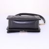 Chanel Mini Boy small model shoulder bag in black quilted grained leather - Detail D5 thumbnail