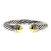Rigid opening David Yurman Cable Classique large model bracelet in silver and 9 carats yellow gold - 00pp thumbnail