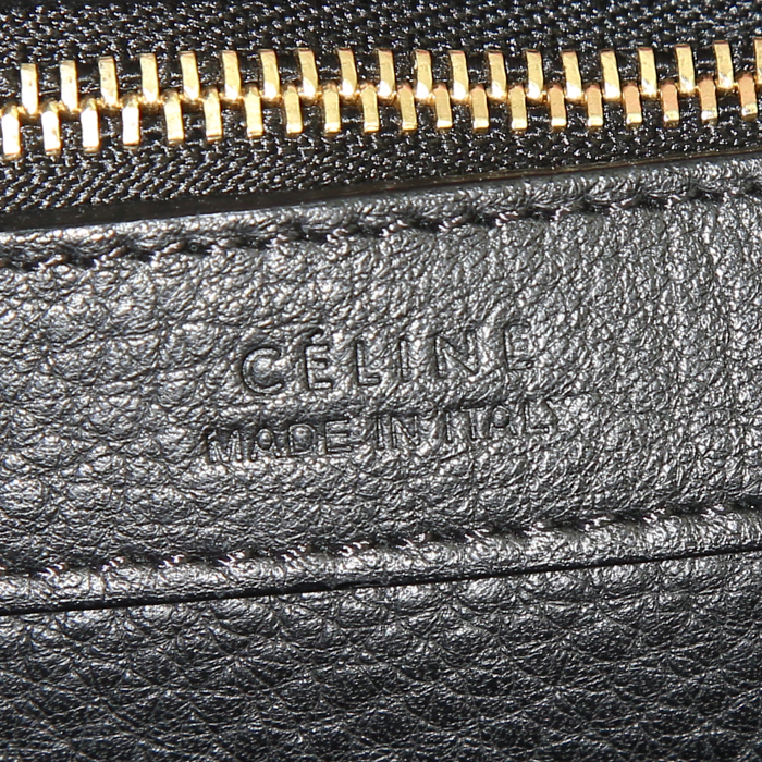 Sac cabas Celine Cabas Phantom en cuir grainé noir - Detail D3