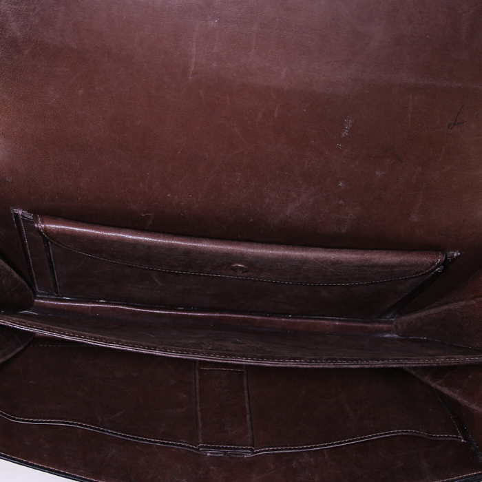 Sac à main Hermès Cordeliere en crocodile porosus marron - Detail D2