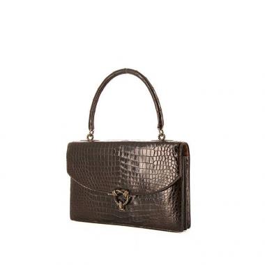 Bolso de mano Hermès Cordeliere en cocodrilo porosus marrón