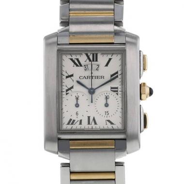 Cartier Tank Française Chrono watch in gold and stainless steel Ref: 2653 Circa  2000