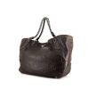 Prada Lux Chain shopping bag in brown glittering leather - 00pp thumbnail