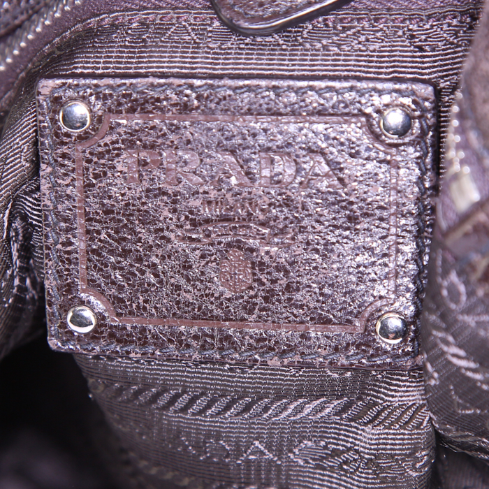 Bolso Cabás Prada Lux Chain en cuero irisado marrón - Detail D3