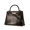 Hermes Kelly 28 cm handbag in black leather - 00pp thumbnail