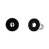 Dinh Van Pi Chinois pair of cufflinks in silver and onyx - 00pp thumbnail