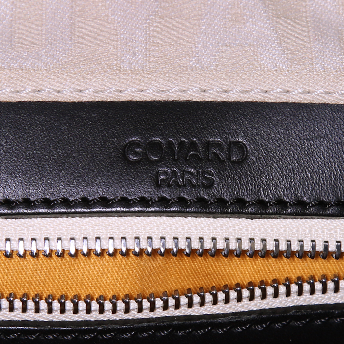 Goyard 24h Croisière travel bag in black monogram canvas and black leather - Detail D3