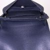 Hermes Colorado bag worn on the shoulder or carried in the hand in blue grained leather and blue canvas - Detail D2 thumbnail