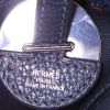 Hermes Colorado bag worn on the shoulder or carried in the hand in blue grained leather and blue canvas - Detail D3 thumbnail