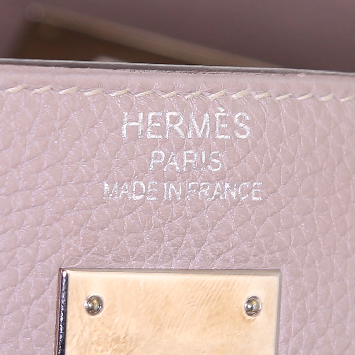 Borsa Hermes Kelly 40 cm in pelle togo grigio tortora - Detail D4
