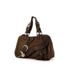 Dior Gaucho bag worn on the shoulder or carried in the hand in brown leather and brown piping - 00pp thumbnail