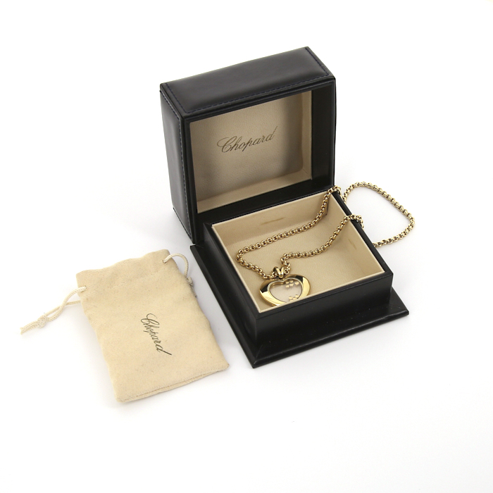 Collar Chopard Happy Diamonds en oro amarillo y diamantes - Detail D2