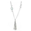 Chanel Joaillerie Pampilles long necklace in white gold,  diamonds and cultured pearls and in aquamarine - 00pp thumbnail