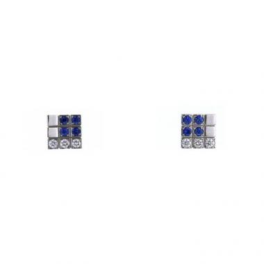 Cartier Lanière earrings in white gold,  sapphires and diamonds
