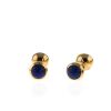 Cartier 1990's pair of cufflinks in yellow gold and lapis-lazuli - 00pp thumbnail