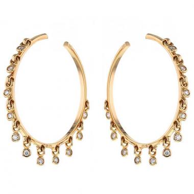 Dior Coquine large model hoop earrings in yellow gold and diamonds