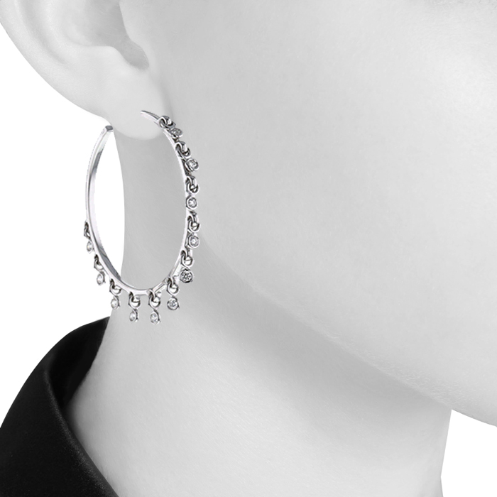 Dior Coquine large model hoop earrings in white gold and diamonds