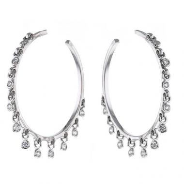 Dior Coquine large model hoop earrings in white gold and diamonds