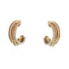 Paire de boucles d'oreilles Cartier Trinity moyen modèle en 3 ors et diamants - 00pp thumbnail