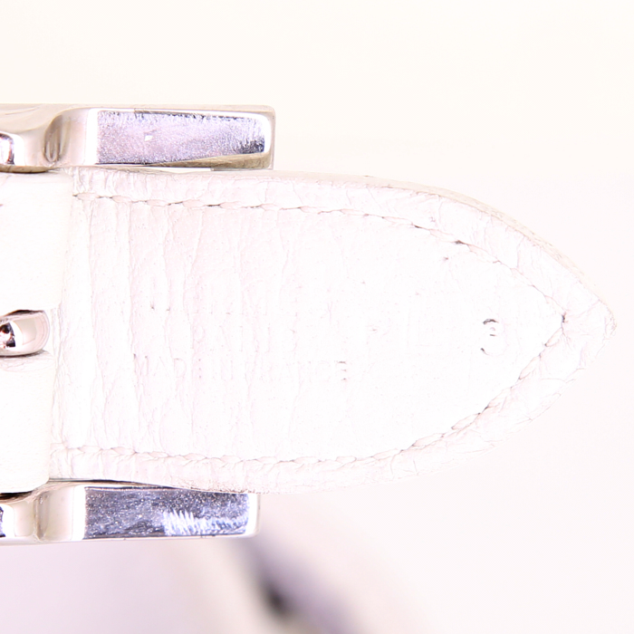 Borsa Hermès Trim in pelle togo bianca - Detail D3