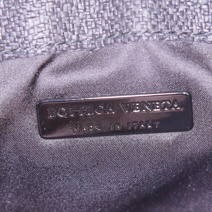 Borsa/pochette Bottega Veneta in tela nera e plexiglas nero - Detail D3