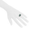 Vintage Art Déco ring in platinium,  diamonds and emerald - Detail D1 thumbnail