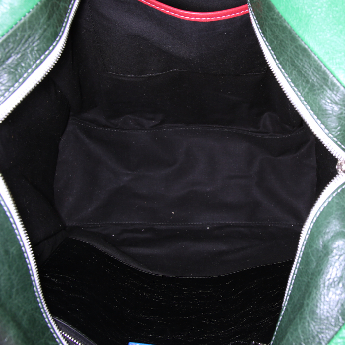 Bolso Cabás Balenciaga Bazar shopper en cuero multicolor azul, verde, naranja y rojo - Detail D2