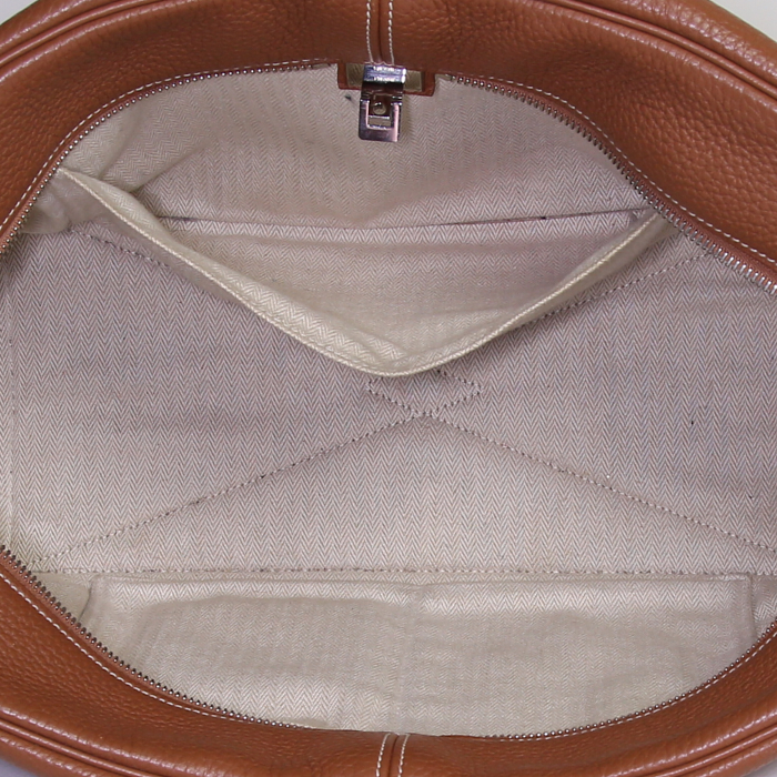 Borsa Hermes Victoria in pelle togo gold - Detail D2