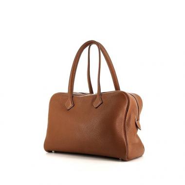 Sac à main Hermes Victoria en cuir togo gold